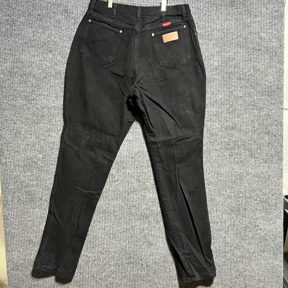 Vintage Wrangler Jeans Womens 17/18 Black High Rise Straight Leg Made in USA